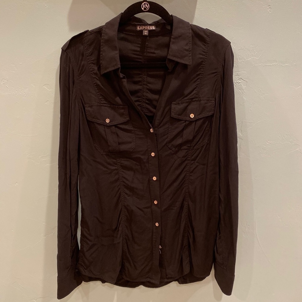 EXPRESS Long Sleeve Button Down Blouse